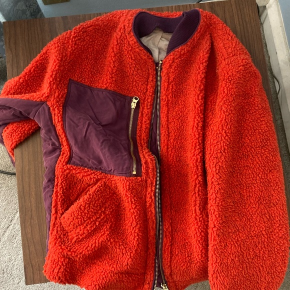 Free People Orange Fleece - Picture 3 of 6